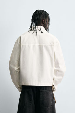 TEXTURED CROPPED FIT OVERSHIRT - Zara фото 3