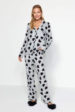 Trendyolmilla Ac?k Pembe Kurdele/Fiyonklu Viskon Dokuma Pijama Tak?m? THMAW21PT0936 фото 10