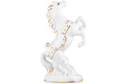 Фигурка декоративная 9,5*5*16 см Лошадь белая с золотом, фарфор - Elan gallery фото 5