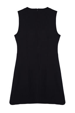 TRENDYOLMILLA Siyah Duz Kesim Dugme Detayl? Mini Dokuma Elbise TWOSS24EL00704  фото 15