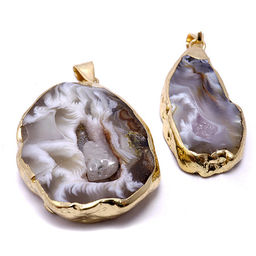 Подвеска из камня Бразильский агат в золоте