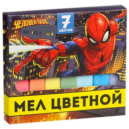 Цена за 2 шт. Мелки цветные школьные 7 шт., «Человек-паук»