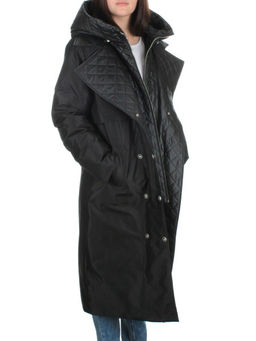 EAC327 BLACK Пальто зимнее женское (200 гр. холлофайбера) - Fashion фото 9