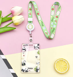 Футляр для карт на ленте ПО ПЛАНУ. "Cute panda", transparent