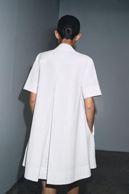 VESTIDO CAMISERO MANGA CORTA ZW COLLECTION / Blanco - Zara фото 3