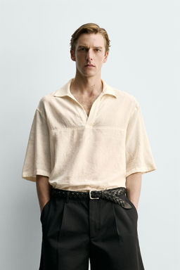 CAMISA POLO ALGOD?N - VISCOSA / Beige - Zara фото 2