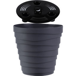 Цена за 2 шт. Кашпо для цветов пластиковое 1,4л d-14,5см "Бархан" Антрацит