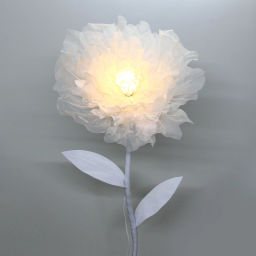 Фигура светодиодная "Нежный цветок" на стойке, d-75см, h-1,6 м, пост.свечение,220v,Белый