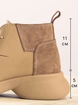 Ботинки EDART 305.927ka. Круассан+коричневый капучино замша/шерсть  фото 3