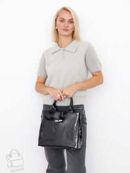 Сумка женская кожаная 5768P black Polina&Eiterou