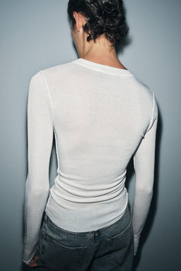 FINE KNIT SEMI-SHEER TOP - Zara фото 3