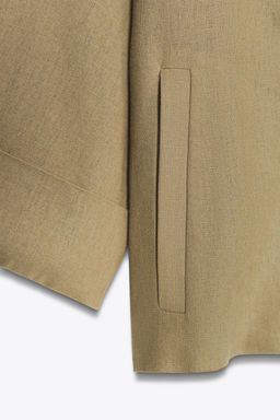 CROPPED DOUBLE-BREASTED LINEN BLEND BLAZER - Zara фото 8