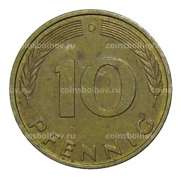 Монета 10 пфеннигов 1988 года D Германия