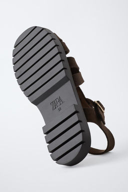 SPLIT SUEDE CAGE SANDALS - Zara фото 6