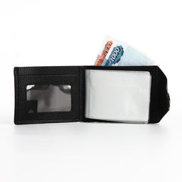 Портмоне мужское, на магните, 3 отделения, чёрное