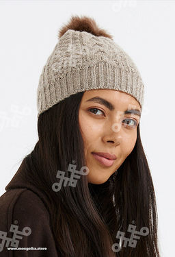 Шапка из 100% монгольской шерсти с помпоном (арт. 05103) - Монголка фото 8