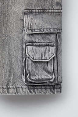 WIDE MULTI-CARGO DENIM BERMUDA SHORTS - Zara фото 4