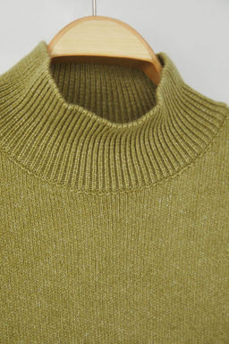 Wardrobe Essentials Yag Yesil Yun Kar?s?ml? Genis Kal?p Yumusak Dokulu Triko Kazak | TWOAW26KZ00063