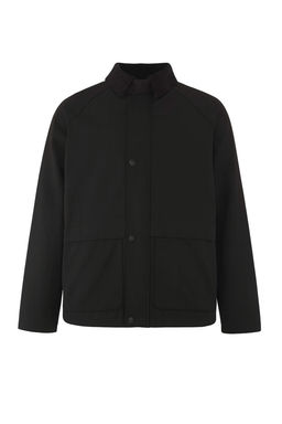Siyah Regular Fit Kadife Yaka Detayl? Unisex Mevsimlik Mont TMNAW25MO00017