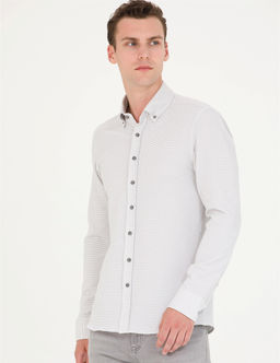 A__k Gri Slim Fit Uzun Kollu G_mlek - Pierre cardin фото 2