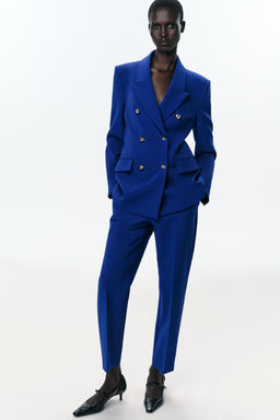 HIGH-WAIST SLIM-FIT TROUSERS