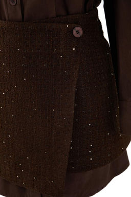 Kahverengi Duz K?sa / Mini Tuvit Etekli Dokuma Gomlek Elbise TWOAW26EL00367 - Trendyolmilla фото 6