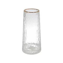 Ваза стекло настольная 8*24 см Лед прозрач с золотой отводкой Y4-11067 (506368) /DANIKS/