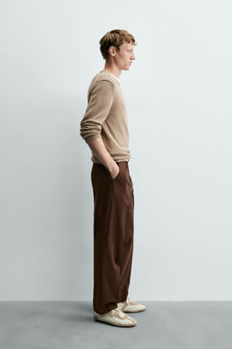 JERSEY RELAXED FIT ALGOD?N / Marr?n claro - Zara фото 4