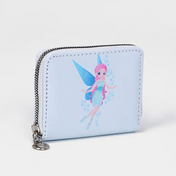 Кошелёк на молнии, отдел для карт, для монет, цвет светло-голубой