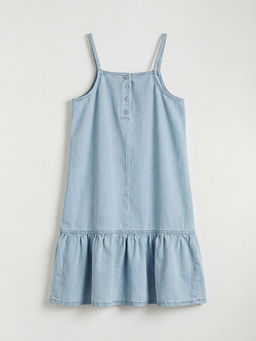 Fiyonk Detayl? ?p Ask?l? K?z ?ocuk Jean Elbise