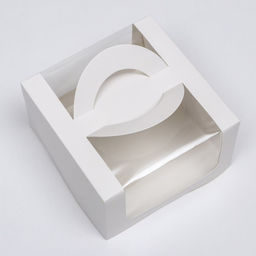 Цена за 2 шт. Коробка под бенто - торт с окном, белая, 14×14×8 см