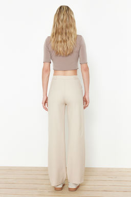 TRENDYOLMILLA Bej Wide Leg/Genis Paca Dokuma Pantolon TWOSS24PL00084 фото 6
