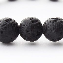 Лава черная (Боливия) 10мм, браслет "Классика" длина 16см