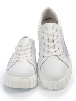 03-PDA93-1 WHITE Полуботинки спортивные женские (натуральная кожа, сетка) - No name фото 13