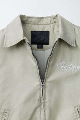 EMBROIDERED TEXT BOMBER JACKET - Zara фото 8