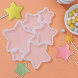 Форма для леденцов новогодняя Доляна Звёзды, силикон, 15.5?13.5?0.7 см, 6 ячеек, белая