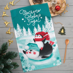 Полотенце Доляна Веселого Нового Года 35х60 см,100% хлопок 160 г/м2