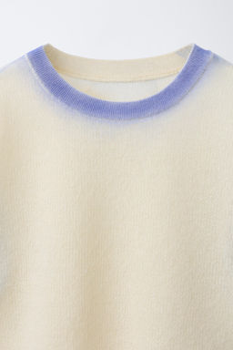 SHORT SLEEVE JUMPER WITH TIE DYE TRIMS - Zara фото 3