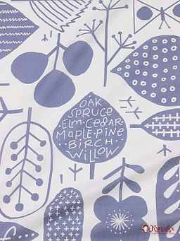 Поплин Скандинавская олива цв.серо-синий на белом, (комп), ш.2.2м, хлопок-100%, 110гр/м.кв