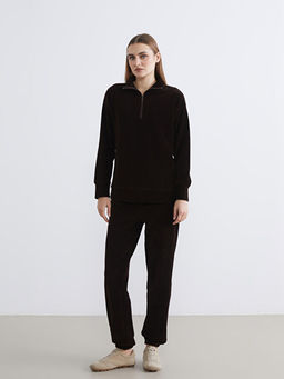 Dik Yaka Fitilli Kad?n Sweatshirt