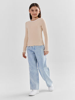 Лонгслив для девочек с декоративным кружевом - Mark formelle фото 2