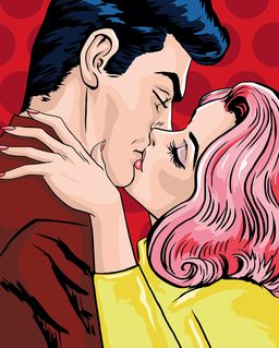 ФРЕЯ PNB/R1 №141 Набор для раскрашивания по номерам 50 х 40 см Поцелуй. Поп-арт