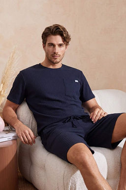 Lacivert Regular Fit B_y_k Beden Fitilli _rme Pijama Tak_m_ TMNSS26AI00003 - Trendyolmilla фото 2
