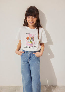 Lola Bunny Bask?l? Ekru Tisort - Mavi фото 2
