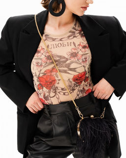 Лонгслив из сетки с круглым вырезом 457.4 - Sahar art lab фото 2