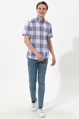 U. S. Polo Assn / Мужская синяя рубашка с коротким рукавом - U.s. polo assn фото 10