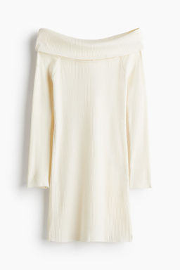 Vestido off-the-shoulder en punto de canale - H&m фото 5