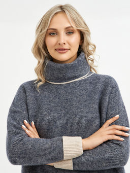 водолазка женская синяя из шерсти - Glenfield фото 5