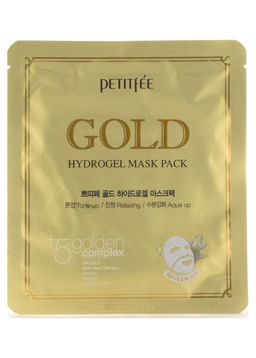 PETITFEE - МАСКА ГИДРОГЕЛЕВАЯ ДЛЯ ЛИЦА С ЗОЛОТОМ +5 GOLD HYDROGEL MASK PACK, 30 ML  фото 2