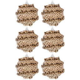 Набор 6 новогодних шаров 8*8 см "Шампань"